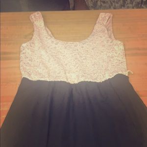 Long dress cream and black colored